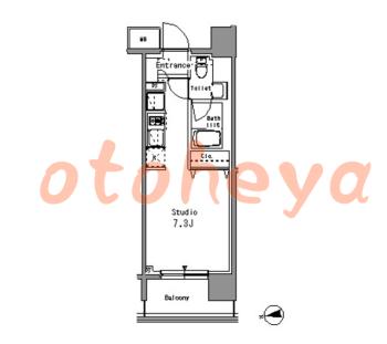 楽器可の賃貸物件 1 R 8.9万円の図面１