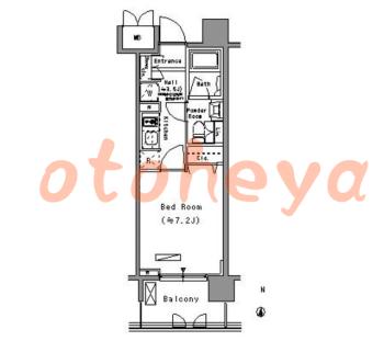 楽器可の賃貸物件 1 K 10万円の図面１