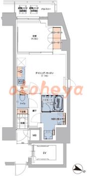 防音室のある楽器可 賃貸物件 1 DK 15.5万円の図面１
