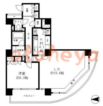 グランドピアノ可の賃貸物件 1 LDK 31.9万円の図面１