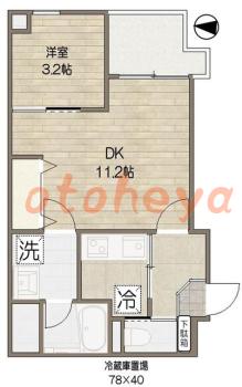 楽器可の賃貸物件 1 DK 18.1万円の図面１