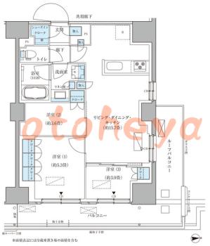 防音室のある楽器可 賃貸物件 3 LDK 31.1万円の図面１