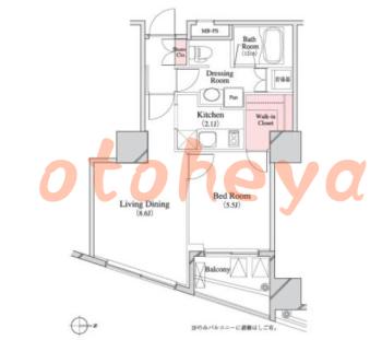 防音室のある楽器可 賃貸物件 1 LDK 17.6万円の図面１