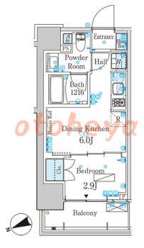 楽器可の賃貸物件 1 DK 14.4万円の図面１