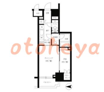 楽器可の賃貸物件 1 DK 15.5万円の図面１