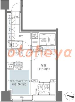 防音室のある楽器可 賃貸物件 1 LDK 17.2万円の図面１