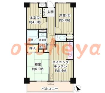 防音室のある楽器可 賃貸物件 3 DK 15.5万円の図面１