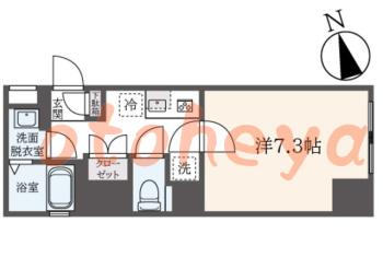 防音室のある楽器可 賃貸物件 1 K 13.4万円の図面１