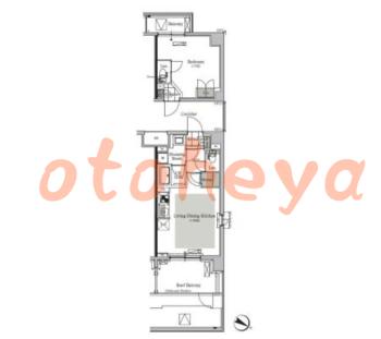 防音室のある楽器可 賃貸物件 1 LDK 15.7万円の図面１