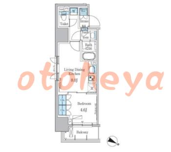 楽器可の賃貸物件 1 LDK 16.9万円の図面１