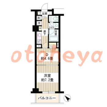 楽器可の賃貸物件 1 DK 11.2万円の図面１