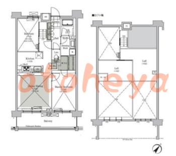 防音室のある楽器可 賃貸物件 2 LDK 23.4万円の図面１