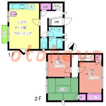 楽器可の賃貸物件 3 LDK 18万円の図面１