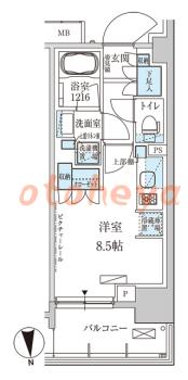 防音室のある楽器可 賃貸物件 1 R 12.4万円の図面１