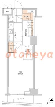 防音室のある楽器可 賃貸物件 1 K 13万円の図面１