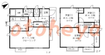 防音室のある楽器可 賃貸物件 3 LDK 26万円の図面１
