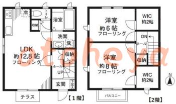 防音室のある楽器可 賃貸物件 2 LDK 19万円の図面１
