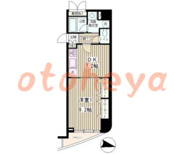 楽器可の賃貸物件 1 DK 11.6万円の図面１
