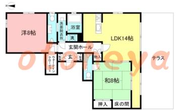 防音室のある楽器可 賃貸物件 2 LDK 28万円の図面１