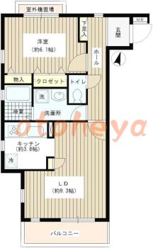 楽器可の賃貸物件 1 LDK 16.3万円の図面１