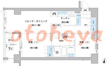 防音室のある楽器可 賃貸物件 1 SLDK 26.5万円の図面１