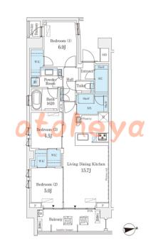 楽器可の賃貸物件 3 SLDK 31万円の図面１
