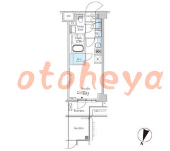 楽器可の賃貸物件 1 R 9.3万円の図面１