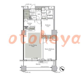 楽器可の賃貸物件 2 LDK 21.4万円の図面１