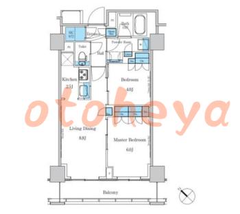 防音室のある楽器可 賃貸物件 2 LDK 20.7万円の図面１